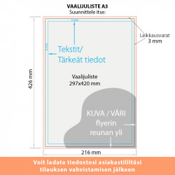 Vaalijuliste A3 100 kpl omalla painatuksella