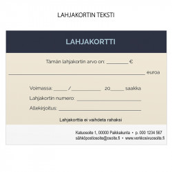 Lahjakortti Olavi 210x100mm 50 kpl