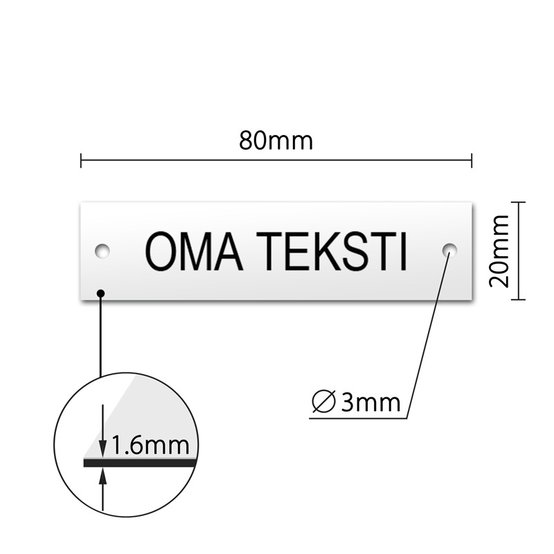 Laitekilpi 80x20mm