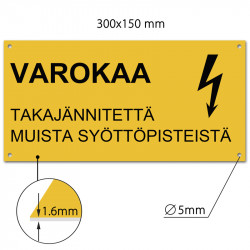 Varoituskilpi 300x150mm