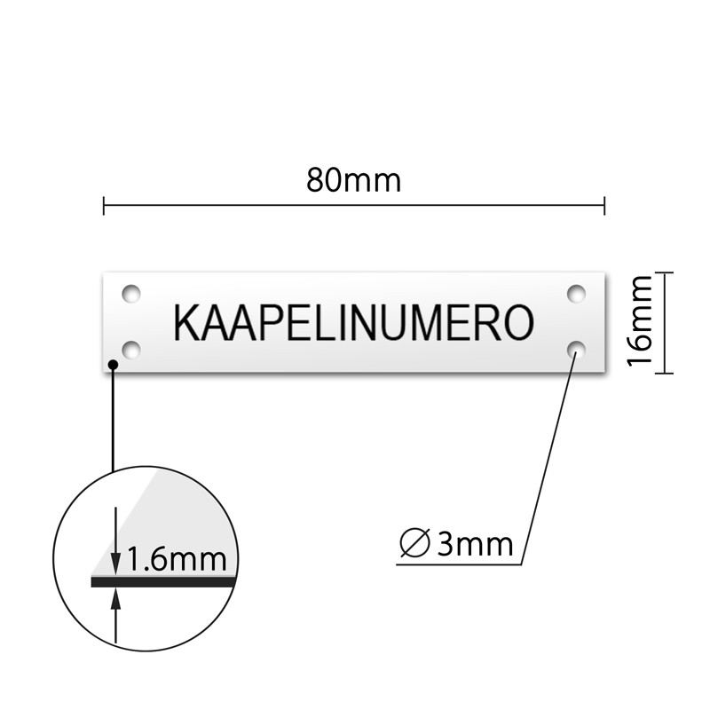 Kaapelikilpi 80x16mm malli 2