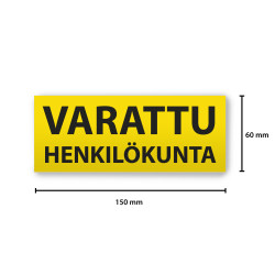 Varattu henkilökunta tarra-arkki