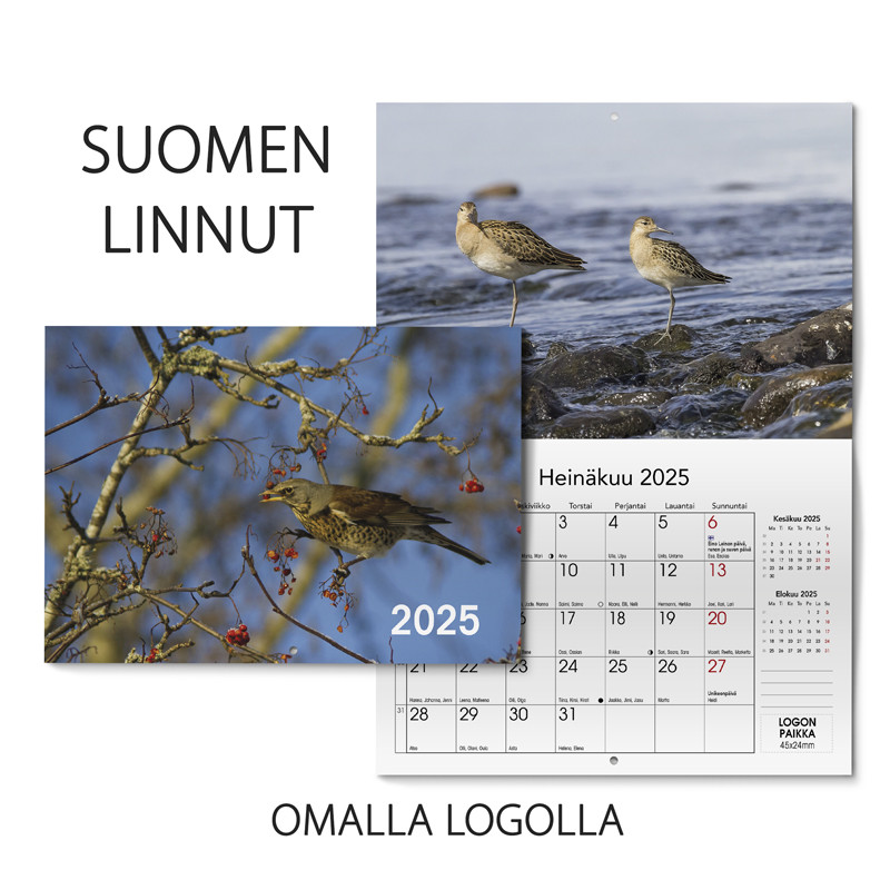 Kalenteri A4 Suomen linnut Omalla logolla