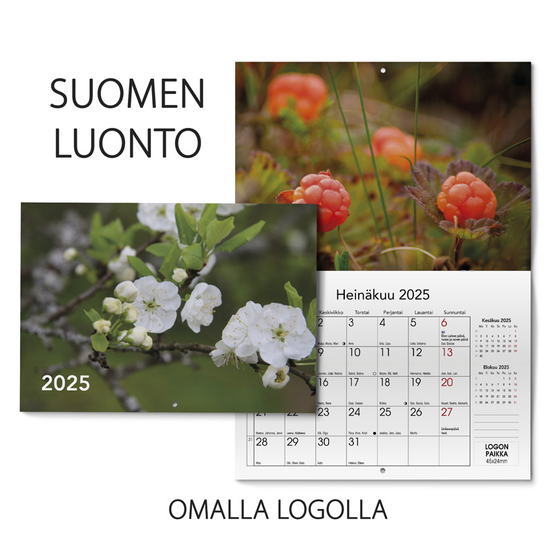 Kalenteri A4 Suomen luonto Omalla logolla