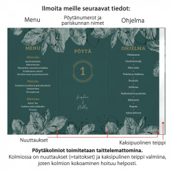 Pöytäkolmio 5 kpl Onnenpäivä