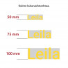 Oma tekstitarra 1-5 kirjainta - keltainen
