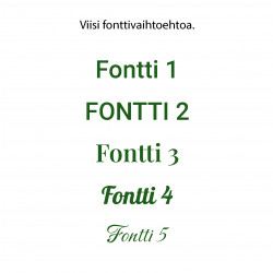 Oma tekstitarra 1-5 kirjainta - vihreä