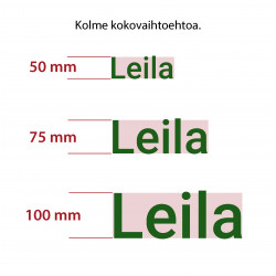 Oma tekstitarra 1-5 kirjainta - vihreä