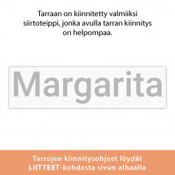 Oma tekstitarra 6-10 kirjainta - musta/valkoinen