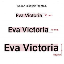 Oma tekstitarra 11-15 kirjainta - musta/valkoinen