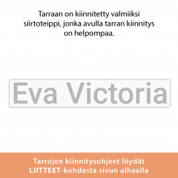 Oma tekstitarra 11-15 kirjainta - musta/valkoinen