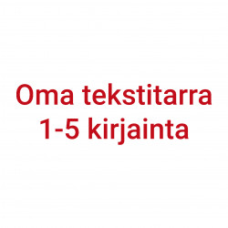 Oma tekstitarra 1-5 kirjainta - punainen
