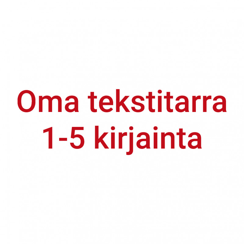 Oma tekstitarra 1-5 kirjainta - punainen