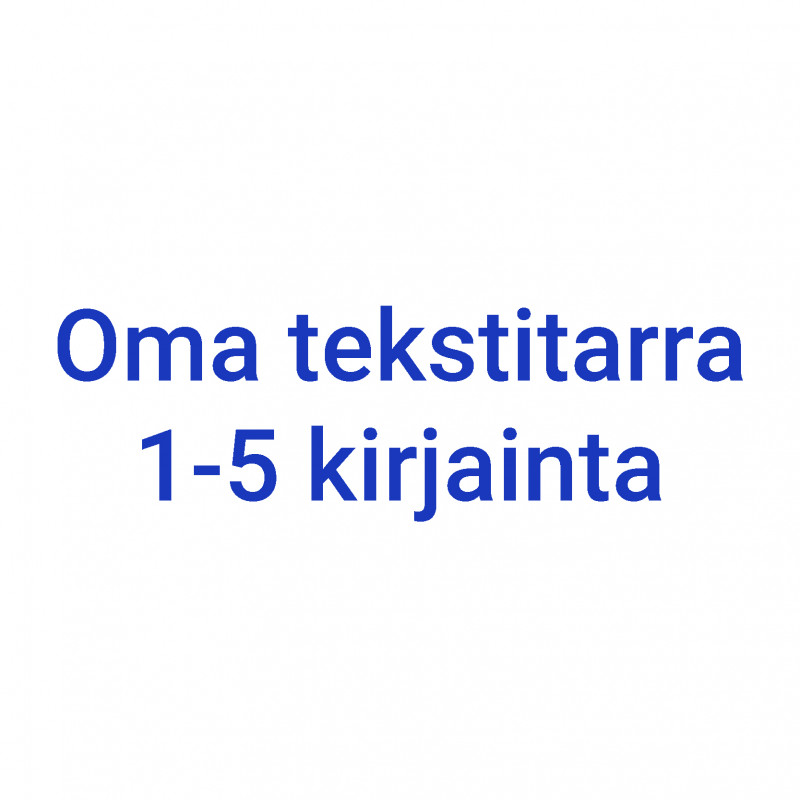 Oma tekstitarra 1-5 kirjainta - sininen