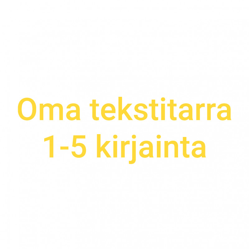 Oma tekstitarra 1-5 kirjainta - keltainen
