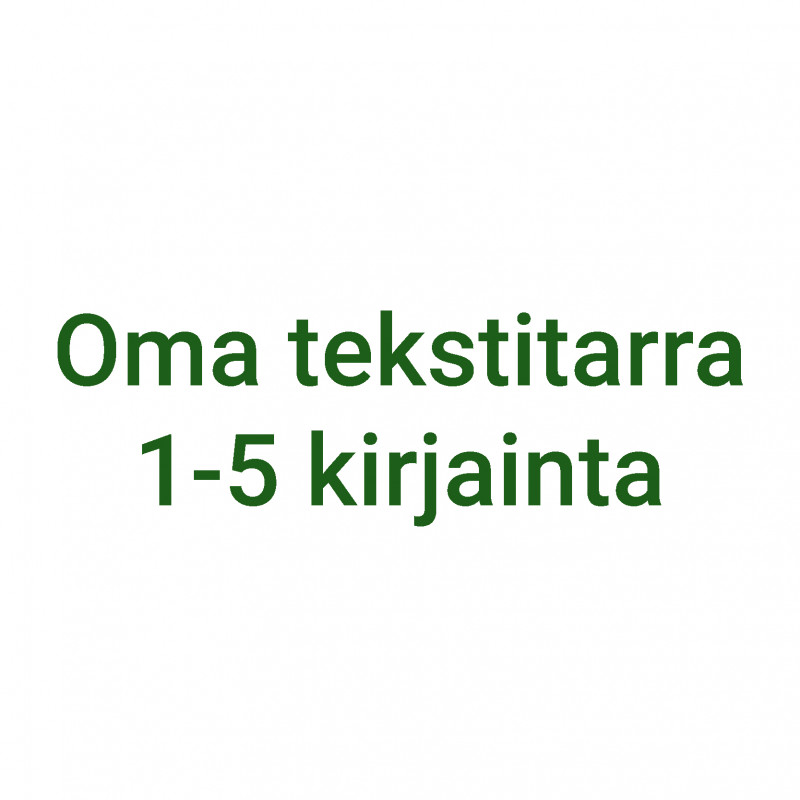 Oma tekstitarra 1-5 kirjainta - vihreä