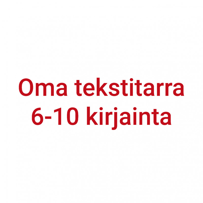 Oma tekstitarra 6-10 kirjainta - punainen