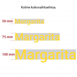 Oma tekstitarra 6-10 kirjainta - keltainen