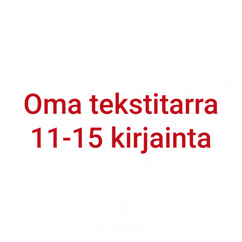Oma tekstitarra 11-15 kirjainta - punainen