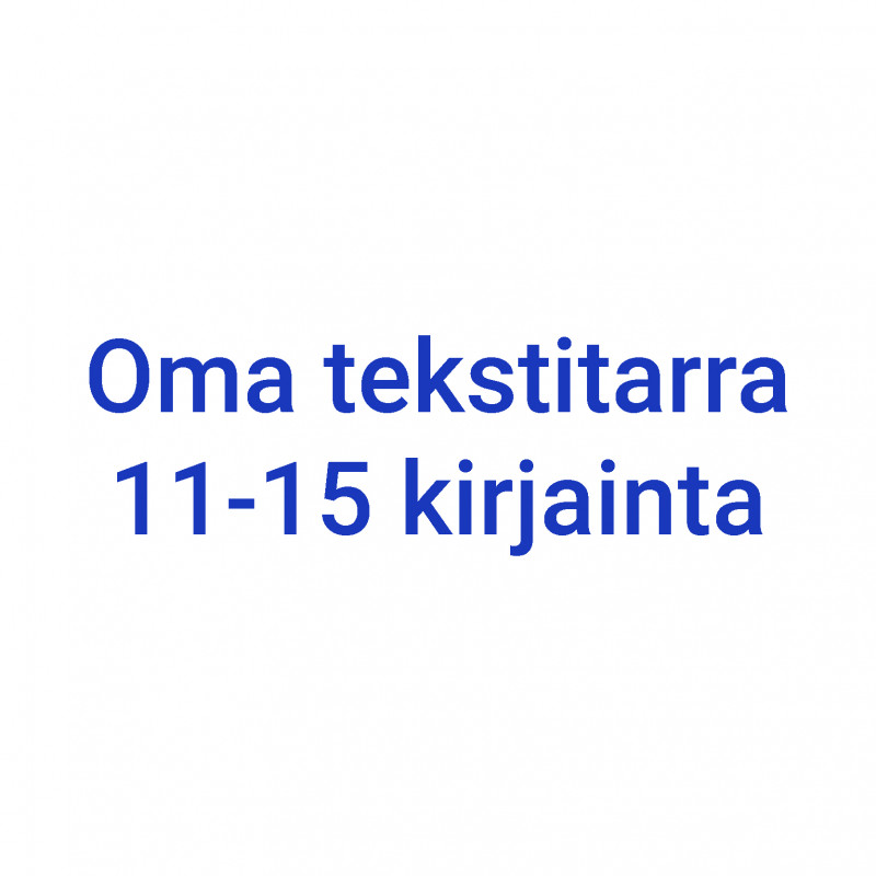 Oma tekstitarra 11-15 kirjainta - sininen