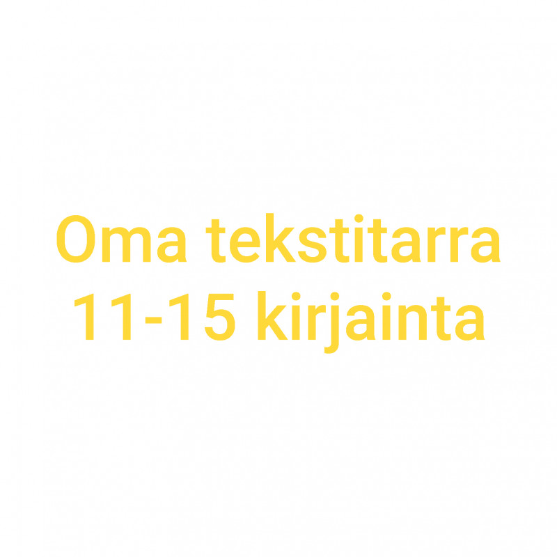 Oma tekstitarra 11-15 kirjainta - keltainen
