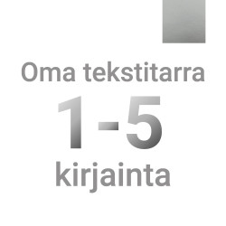 Oma tekstitarra 1-5 kirjainta - hopea