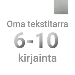 Oma tekstitarra 6-10 kirjainta - hopea