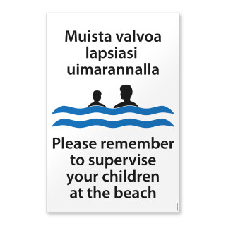 Muista valvoa lapsiasi uimarannalla (FIN-ENG)