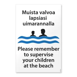 Muista valvoa lapsiasi uimarannalla (FIN-ENG)