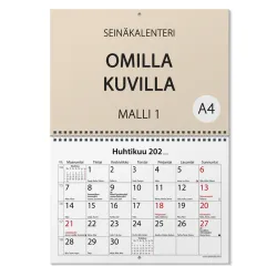 Tilaa seinäkalenteri omilla kuvilla