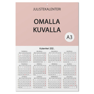 Julistekalenteri A3 omalla kuvalla
