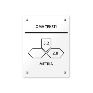 Sijaintikilpi 60x80 mm omalla tekstillä