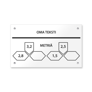 Sijaintikilpi 100x60 mm omalla tekstillä