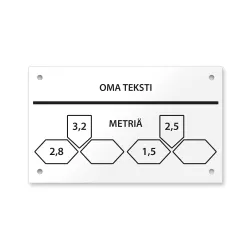 Sijaintikilpi 100x60 mm omalla tekstillä