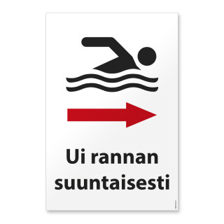 Ui rannan suuntaisesti (oikealle)