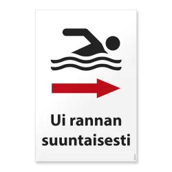Ui rannan suuntaisesti (oikealle)