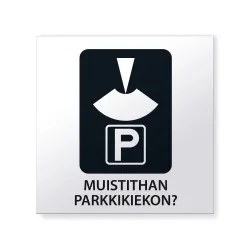 Muistithan parkkikiekon? -tarra