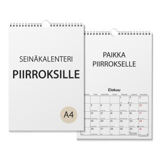 Seinäkalenteri A4 piirroksille