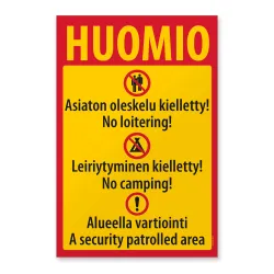 Alueella huomioitava malli 1