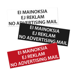Ei mainoksia -tarra (FIN-SWE-ENG)