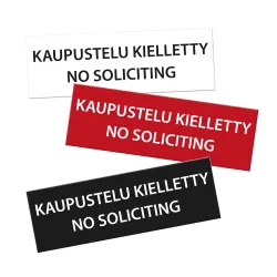 Kaupustelu kielletty - No soliciting -tarra