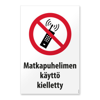 Matkapuhelimen käyttö kielletty -merkki