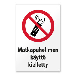 Matkapuhelimen käyttö kielletty -merkki