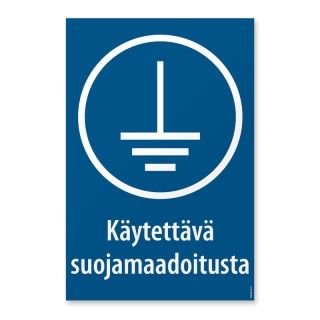Käytettävä suojamaadoitusta - ISO 7010 määräysmerkki