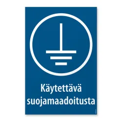 Käytettävä suojamaadoitusta - ISO 7010 määräysmerkki