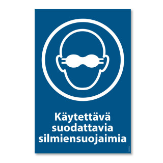 Käytettävä suodattavia silmiensuojaimia