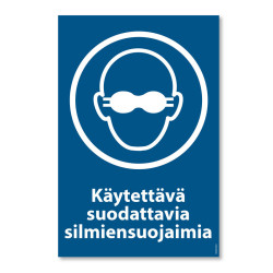 Käytettävä suodattavia silmiensuojaimia