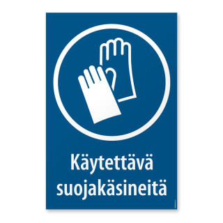 Käytettävä suojakäsineitä - ISO 7010 määräysmerkki