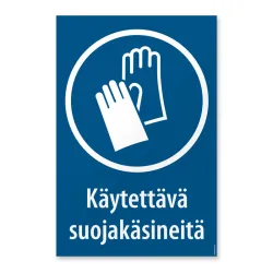 Käytettävä suojakäsineitä - ISO 7010 määräysmerkki