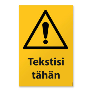 Yleinen varoitusmerkki omalla tekstillä
